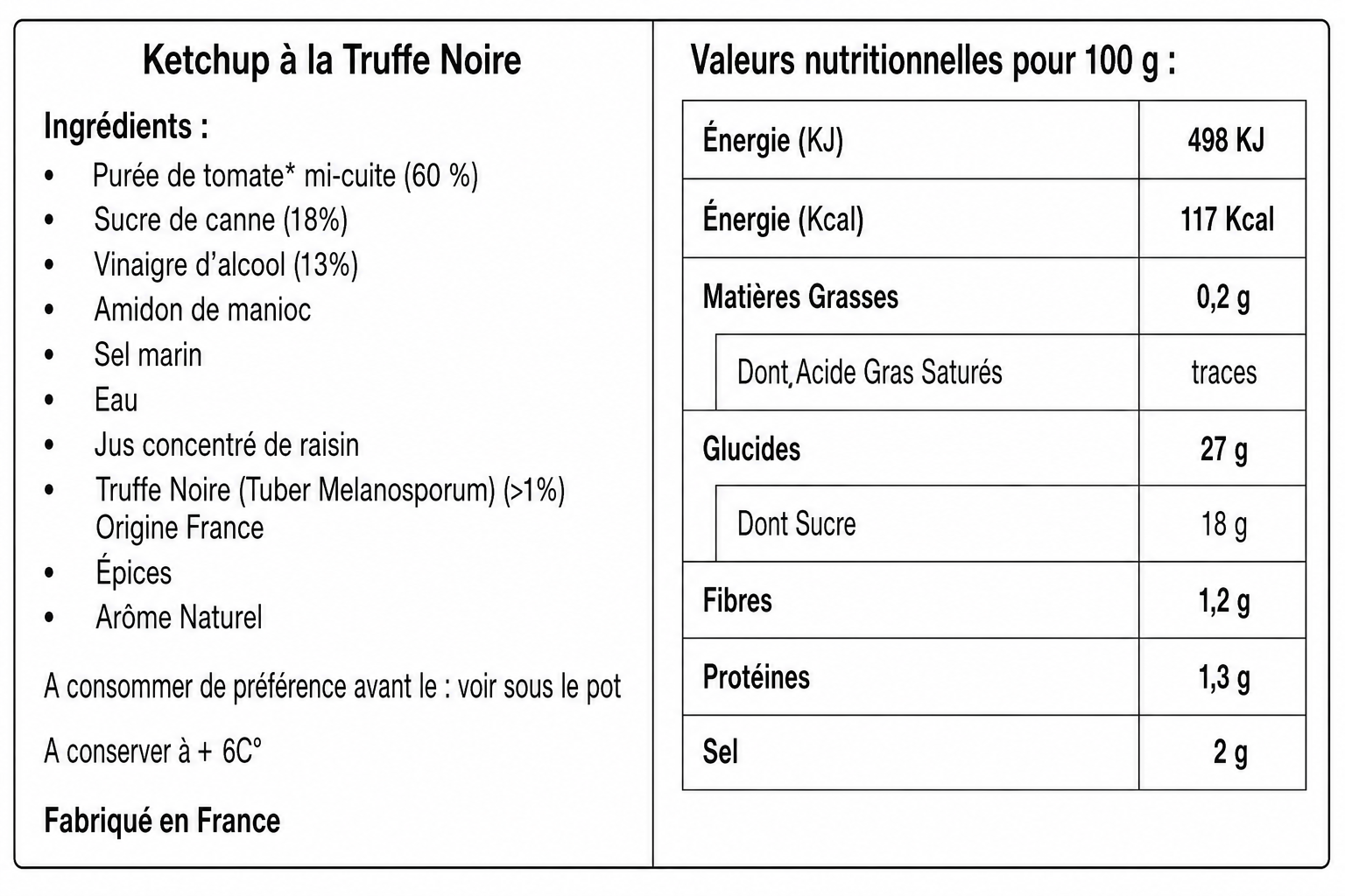 Ketchup à la Truffe Noire