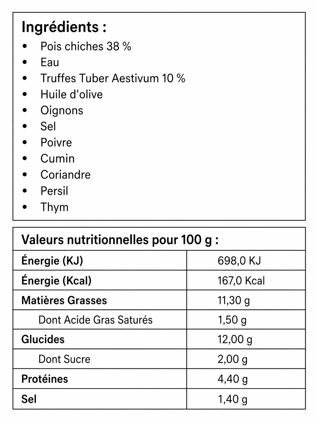 Houmous aux truffes d'été – 95 g